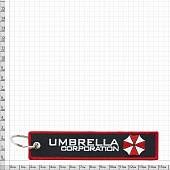 Брелок с символикой UMBRELLA Corporation вышитый полоса ( лента ) 13х3 черный (4402275) - ВОЕНТОРГ ТЫЛОВИК