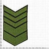 Знак - годичка ( нашивка шеврон ) нарукавный за выслугу лет ( по годам службы ) 13 лет полевой вышитый (2508088) - ВОЕНТОРГ ТЫЛОВИК