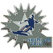 Значок ( знак ) олимпийский Сочи / Sochi 2014 команда России Сноуборд / Snowboard коллекционный на пимсе (2308003) - ВОЕНТОРГ ТЫЛОВИК