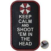 Нашивка ( шеврон патч patch ) тактическая KEEP CALM and SHOOT 'EM IN THE HEAD 3D PVC ( пластизоль ) липучке 7,5х4,5 черная (2504170) - ВОЕНТОРГ ТЫЛОВИК