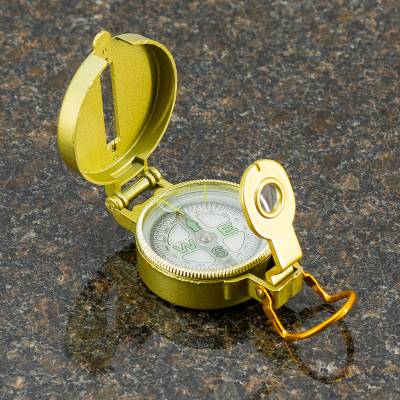 Компас Lensatic туристический металлический корпус золотистый (3302050) - HAKKI.RU