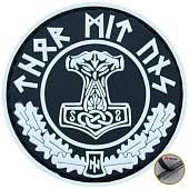 Нашивка ( шеврон патч patch ) тактическая THOR MIT UNS / ТОР С НАМИ 3D PVC ( пластизоль ) на липучке D-6 черно-белая (2504243) - ВОЕНТОРГ ТЫЛОВИК