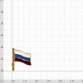 Знак фрачный Флажок России с древком триколор на булавке (2302930) - ВОЕНТОРГ ТЫЛОВИК