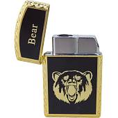 Зажигалка газовая Bear ( медведь ) золотисто-черная (4403231) - ВОЕНТОРГ ТЫЛОВИК