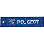 Брелок автомобильный марка PEUGEOT ( ПЕЖО ) вышитый полоса ( лента ) 13х3 синий (4402981) - ВОЕНТОРГ ТЫЛОВИК