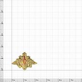 Знак фрачный СУХОПУТНЫЕ ВОЙСКА 21х15 мм золотистый (2302082) - ВОЕНТОРГ ТЫЛОВИК