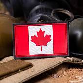 Нашивка ( шеврон патч patch ) тактическая флаг CANADA КАНАДА 3D PVC ( пластизоль ) на липучке 8x4,5 черный кант (2504752) - ВОЕНТОРГ ТЫЛОВИК