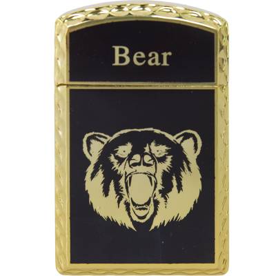 Зажигалка газовая Bear ( медведь ) золотисто-черная (4403231) - HAKKI.RU