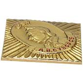 Знак фрачный СВУ ( Суворовское военное училище ) / А.В. Суворов 29х29 мм закрутка золотистый (2302960) - ВОЕНТОРГ ТЫЛОВИК