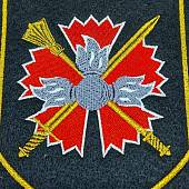 Вымпел малый с вышивкой ГРУ ГШ ВС РФ 13х16 черный (4502059) - ВОЕНТОРГ ТЫЛОВИК