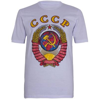 Футболка с патриотической символикой Герб СССР белая (1208126) - HAKKI.RU