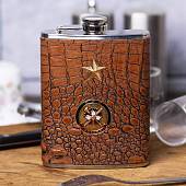 Фляга подарочная с символикой ГРУ ГШ ВС РФ 8 OZ-240 мл коричневая (4608979) - ВОЕНТОРГ ТЫЛОВИК