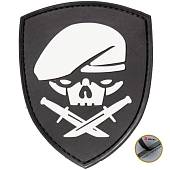 Нашивка ( шеврон патч patch ) тактическая Череп ВДВ 3D PVC ( пластизоль ) на липучке 9х7 черная (2504727) - ВОЕНТОРГ ТЫЛОВИК