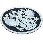 Нашивка ( шеврон патч patch ) тактическая Герб ( орел ) России вышитая на липучке D-7 черно-белая (2509004) - ВОЕНТОРГ ТЫЛОВИК