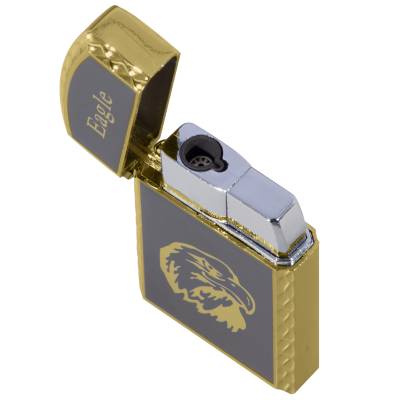 Зажигалка  газовая Eagle ( орел ) золотисто-черная (4403356) - HAKKI.RU