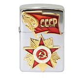 Зажигалка бензиновая с символикой СССР / Орден Отечественной войны серебристая (4403049) - ВОЕНТОРГ ТЫЛОВИК