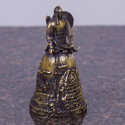 Колокольчик сувенирный богатырь Алеша Попович бронзовый (4416008) - HAKKI.RU