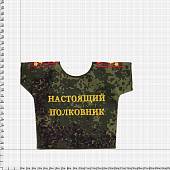 Рубашка ( чехол ) сувенирная с погонами Полковник ВС на бутылку камуфлированная цифра зеленая (4405056) - ВОЕНТОРГ ТЫЛОВИК