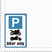 Табличка ( знак ) предупреждающая домовая Парковка biker only / только для байкеров 30х19,5 см (4315019) - ВОЕНТОРГ ТЫЛОВИК