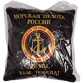 Подушка сувенирная Морская Пехота России Где мы, там - победа 35х35 вышитая черная (4408011) - ВОЕНТОРГ ТЫЛОВИК