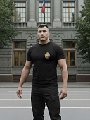 Футболка с символикой Академия ФСБ ( Федеральная служба безопасности ) России вышитая черная (1208282) - ВОЕНТОРГ ТЫЛОВИК