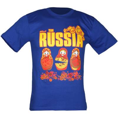 Футболка Team Russia (матрешки) синяя (1208224) - HAKKI.RU