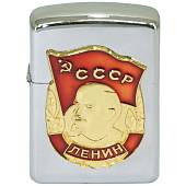 Зажигалка бензиновая с символикой СССР / Ленин серебристая (4403941) - ВОЕНТОРГ ТЫЛОВИК