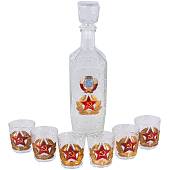 Набор подарочный с символикой Герб СССР / Звезда СССР в обрамлении ( графин ( штоф ) низкий + стопки ( рюмки ) 6x50 мл ) (4801948) - ВОЕНТОРГ ТЫЛОВИК