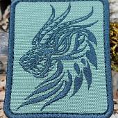 Нашивка ( шеврон патч patch ) тактическая ДРАКОН вышитая на липучке 6,5х8 оливковая (2509837) - ВОЕНТОРГ ТЫЛОВИК