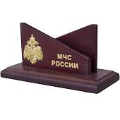 Визитница настольная с символикой МЧС России дерево (4301019) - ВОЕНТОРГ ТЫЛОВИК