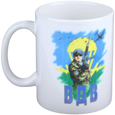 Кружка с символикой  ВДВ белая (4601122) - HAKKI.RU