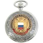Часы карманные кварцевые с символикой ФСО ( Федеральная служба охраны ) РФ на цепочке серебристые (4104969) - ВОЕНТОРГ ТЫЛОВИК