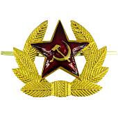 Кокарда солдатская Звезда СССР в обрамлении золотистая (2105200) - ВОЕНТОРГ ТЫЛОВИК