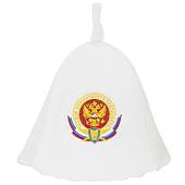 Шапка ( колпак ) банная с вышивкой СБП ( Служба Безопасности Президента ) ФСО России белая (1408012) - ВОЕНТОРГ ТЫЛОВИК