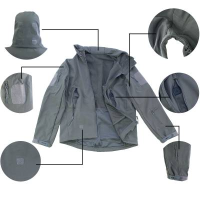 Куртка TAC SoftShell тактическая демисезонная ветровлагозащитная мембрана серая (1105038) - HAKKI.RU
