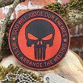 Нашивка ( шеврон патч patch ) тактическая GOD WILL JUDGE OUR ENEMIES 3D PVC  ( пластизоль ) на липучке D-8 черная (2504345) - ВОЕНТОРГ ТЫЛОВИК