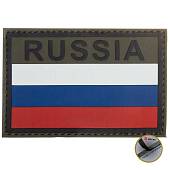 Нашивка ( шеврон патч patch ) тактическая флаг RUSSIA ( триколор ) 3D PVC ( пластизоль ) на липучке 9х6 оливковая (2504809) - ВОЕНТОРГ ТЫЛОВИК