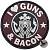 Нашивка ( шеврон патч patch ) тактическая I LOVE GUNS & BACON 3D PVC ( пластизоль ) на липучке D-6,5  бордовая (2504144) - HAKKI