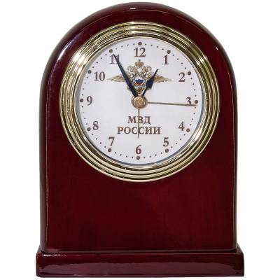 Часы настольные с символикой МВД России дерево (4103008) - HAKKI.RU