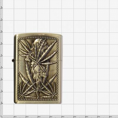 Зажигалка бензиновая Cannabis ( конопля ) золотистая (4403959) - HAKKI.RU
