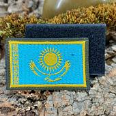 Нашивка (шеврон патч patch) тактическая Флаг Казахстан вышитая на липучке 7,5х4,5 оливковый (2509774) - ВОЕНТОРГ ТЫЛОВИК