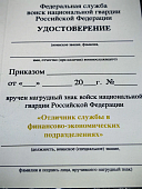 Знак нагрудный ФСВНГ ( Росгвардия ) РФ ОТЛИЧНИК СЛУЖБЫ в финансово-экономических подразделениях (2301643) - ВОЕНТОРГ ТЫЛОВИК