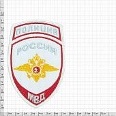 Нашивка ( шеврон ) на рукав Полиция МВД России  вышитая белая (2503833) - ВОЕНТОРГ ТЫЛОВИК
