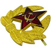 Кокарда солдатская Звезда СССР в обрамлении золотистая (2105200) - ВОЕНТОРГ ТЫЛОВИК