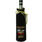 Мешочек ( чехол ) для бутылки с символикой МВД России вышитый черный (4405999) - ВОЕНТОРГ ТЫЛОВИК