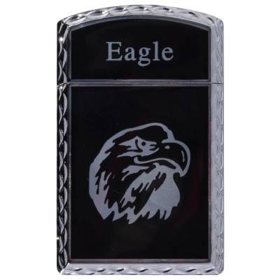 Зажигалка  газовая Eagle ( орел ) серебристо-черная (4403355) - HAKKI.RU