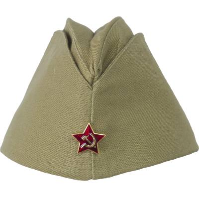 Пилотка военная солдатская СА ВС СССР со звездой хаки (1405999) - HAKKI.RU