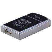 Зажигалка  газовая Tiger ( тигр ) серебристо-черная (4403353) - ВОЕНТОРГ ТЫЛОВИК