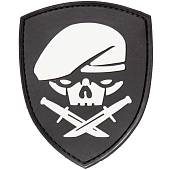 Нашивка ( шеврон патч patch ) тактическая Череп ВДВ 3D PVC ( пластизоль ) на липучке 9х7 черная (2504727) - ВОЕНТОРГ ТЫЛОВИК