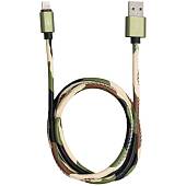 Кабель ( провод ) для зарядки телефона USB / Apple камуфлированный зеленый (4002002) - ВОЕНТОРГ ТЫЛОВИК